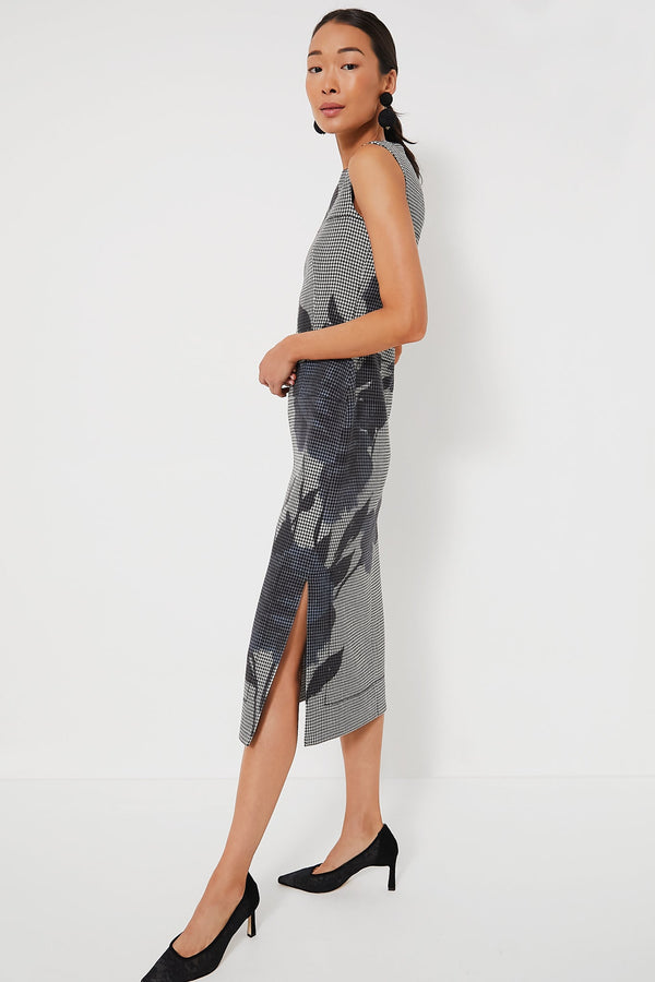 Blue Midi Sleeveless Pencil Dress