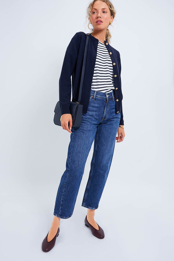 Navy Quinn Cashmere Cardigan