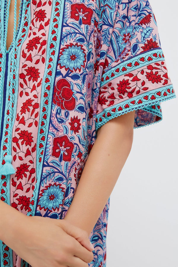 Mauve and Rose Wildflower Naples Caftan