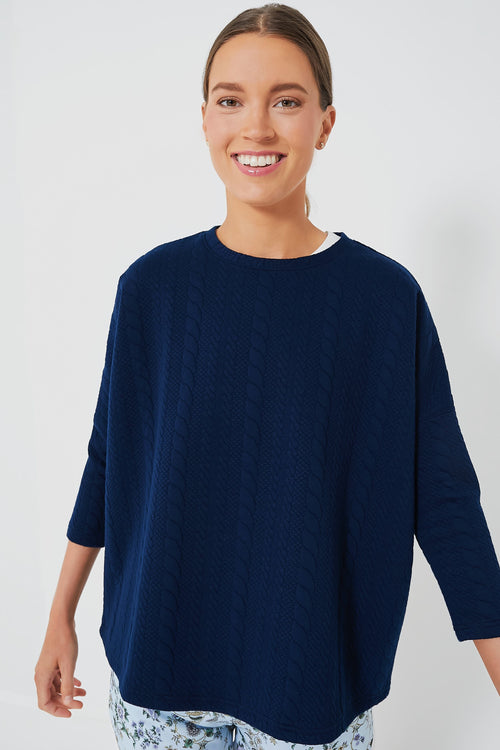 Navy Cable Ally Swing Sweatshirt