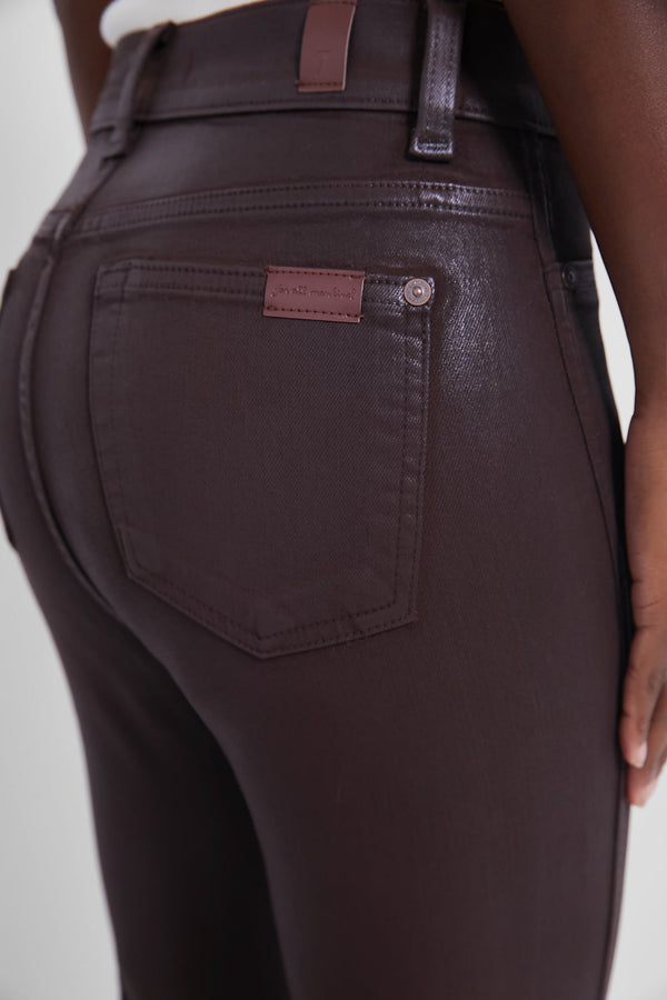 Brunette Coated High Waisted Slim Kick