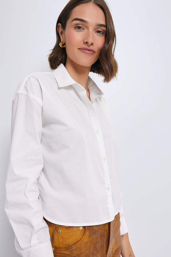 White Cropped Jasper Button Down