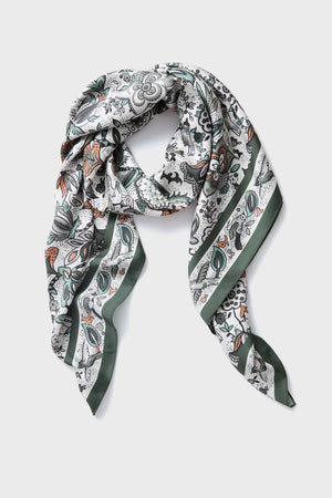 Olive Folk Floral Large Scarf