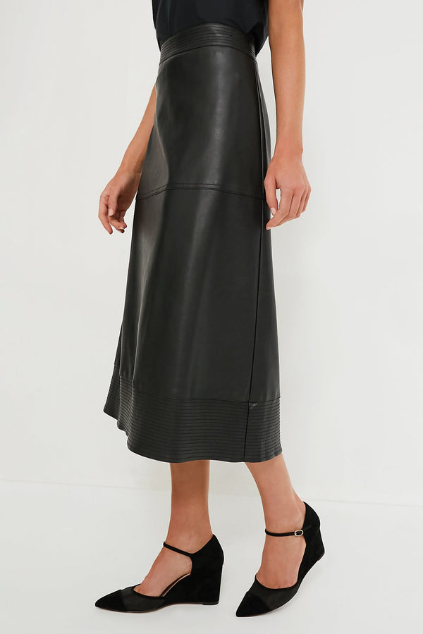 Black Leather Zaira Skirt