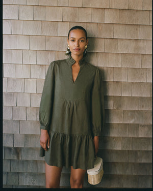 Olive Green Linen Palmerston Dress