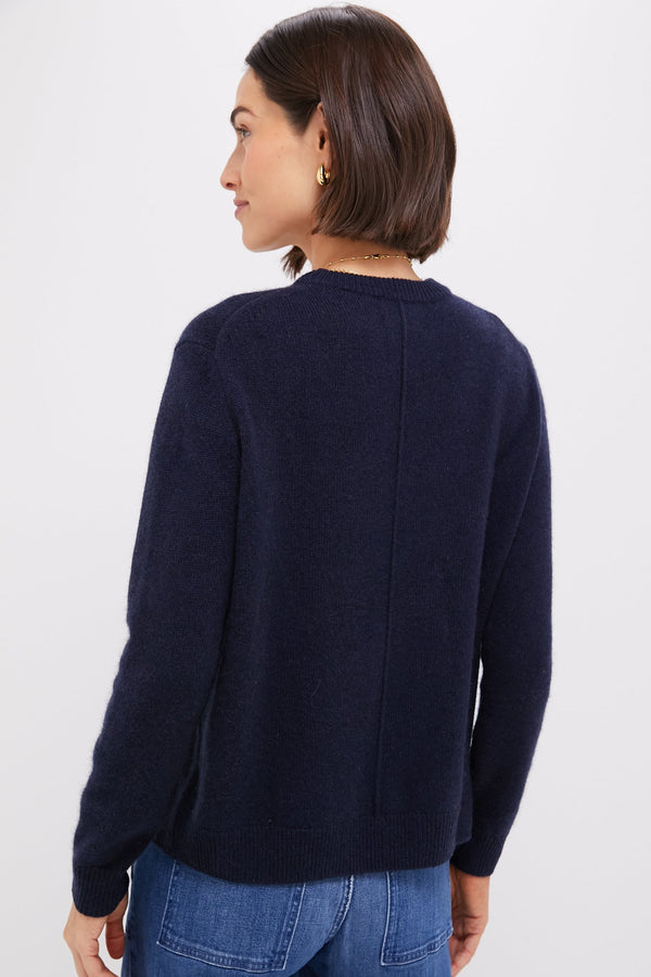 Navy Bodie Boyfriend Cashmere Crewneck Sweater
