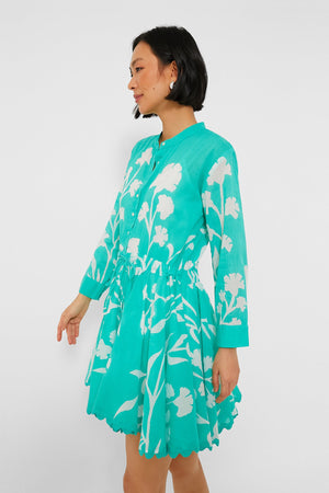 Jade Long Sleeve Beach Dress in Majorelle Print
