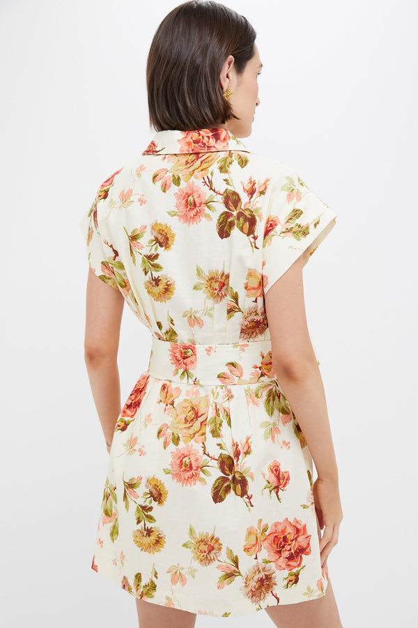 Romantic Floral Cotton Linen Mini Callie Dress