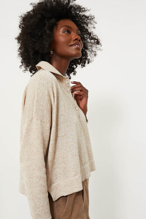 Tan Clayton Long Sleeve Knit Polo