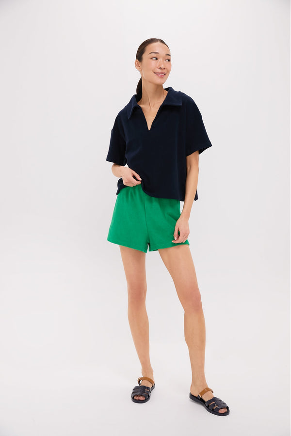 Navy Terrycloth Tybee Top