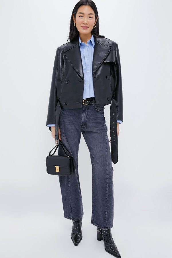 Black Recycled Leather Simone Jacket