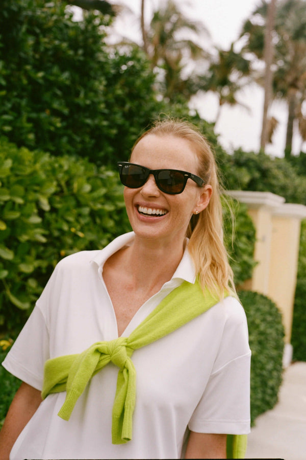 Lime Green Cashmere Riley Cardigan