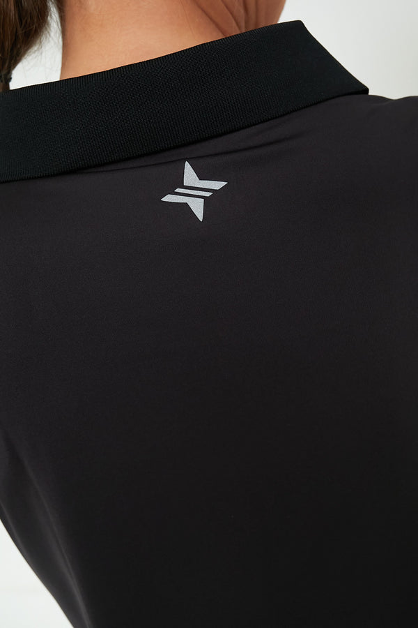 Black Sleeveless Caroline Polo