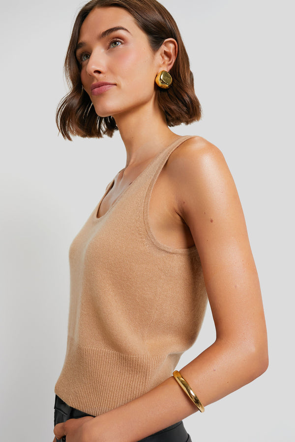 Camel Cashmere Knit Tank