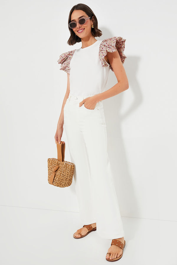 Floral Sleeve and White Shelby Tee
