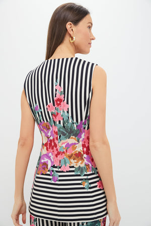 Flowering Trellis Structured Rhoda Tunic Top