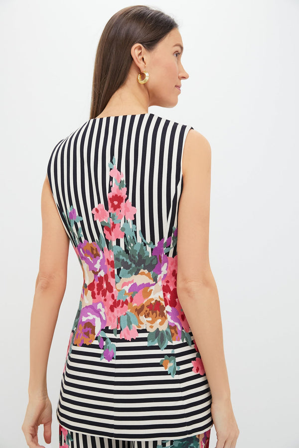 Flowering Trellis Structured Rhoda Tunic Top