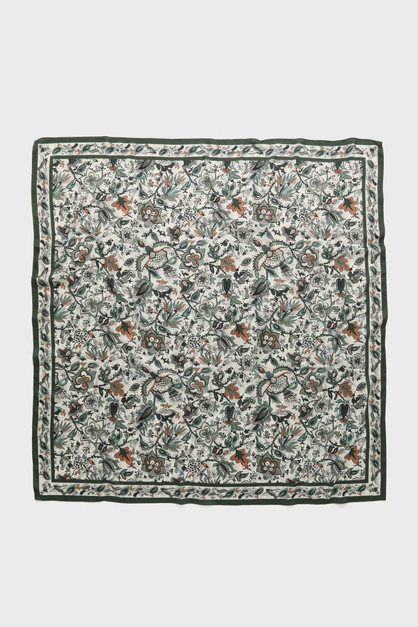 Olive Folk Floral Large Scarf