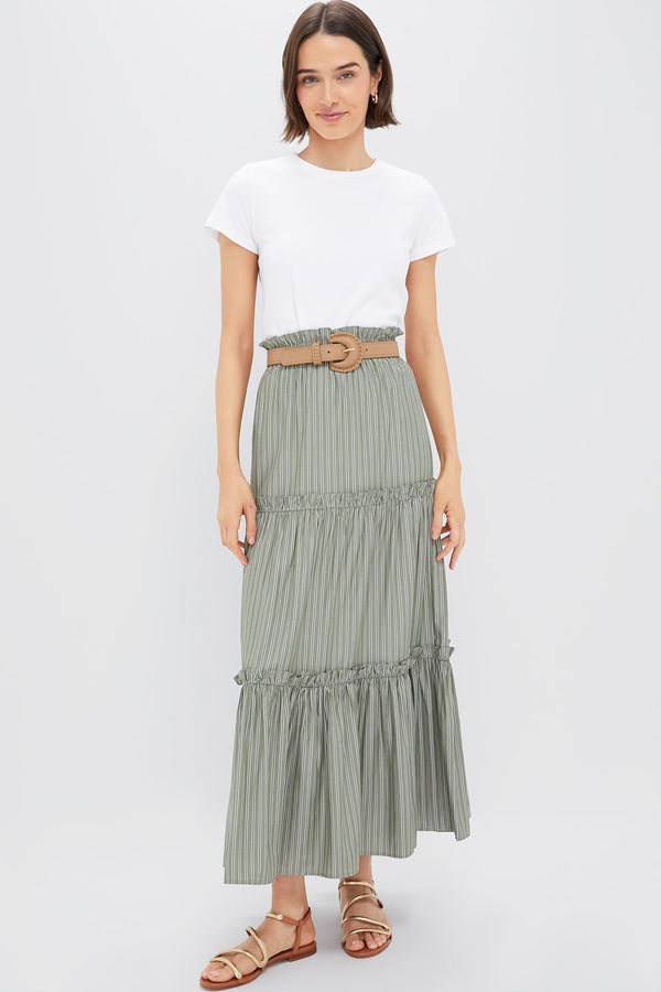 Green Stripe Prado Skirt