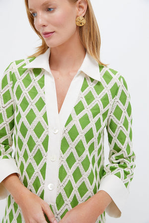 Kelly Green Crochet Collier Dress