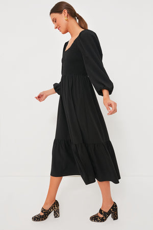Black Seersucker Aleah Dress