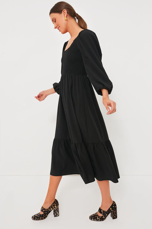 Black Seersucker Aleah Dress