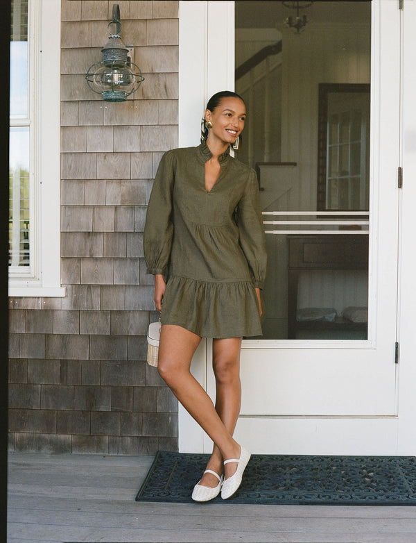 Olive Green Linen Palmerston Dress