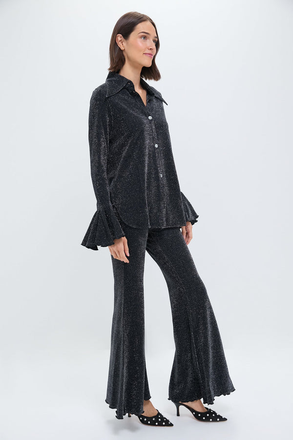 Black Cosmos Lurex Lounge Suit with Pants