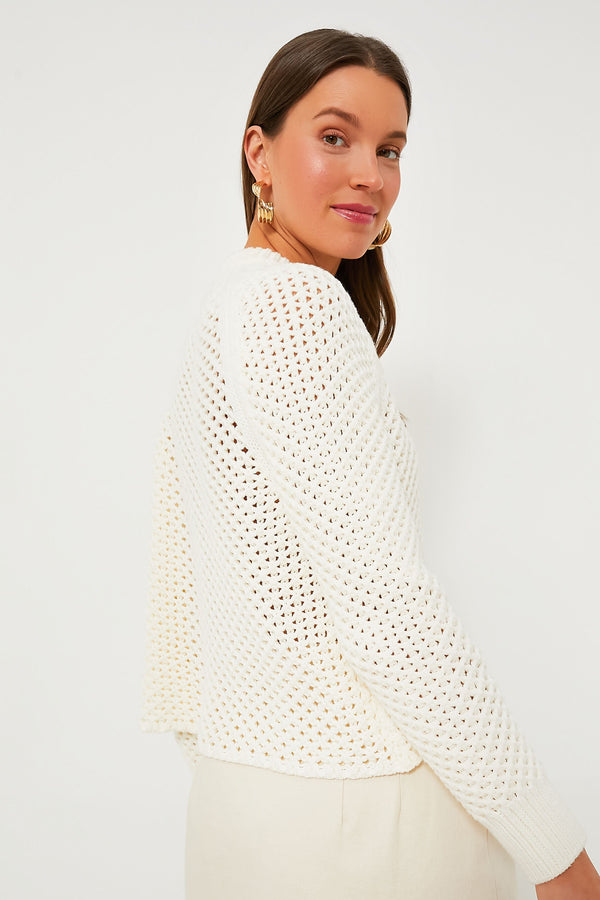 Ivory Crochet Knit Annette Sweater