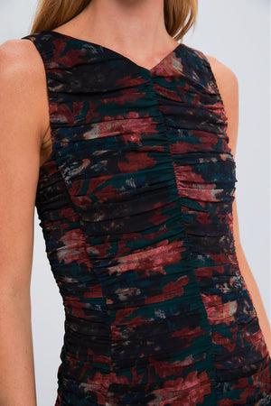 Persimmon Floral Chiffon Eloise Dress