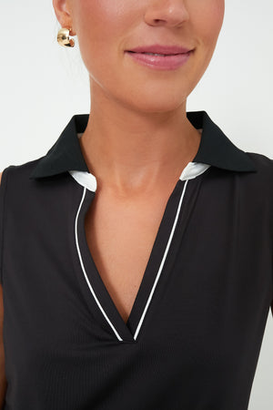 Black Sleeveless Caroline Polo
