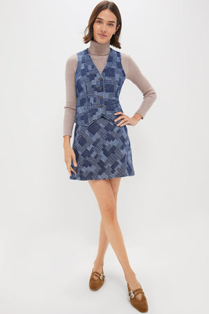 Denim Patchwork Meg Mini Skirt