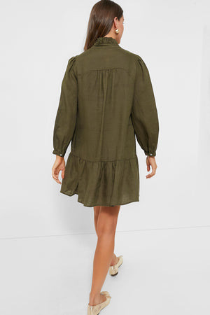 Olive Green Linen Palmerston Dress
