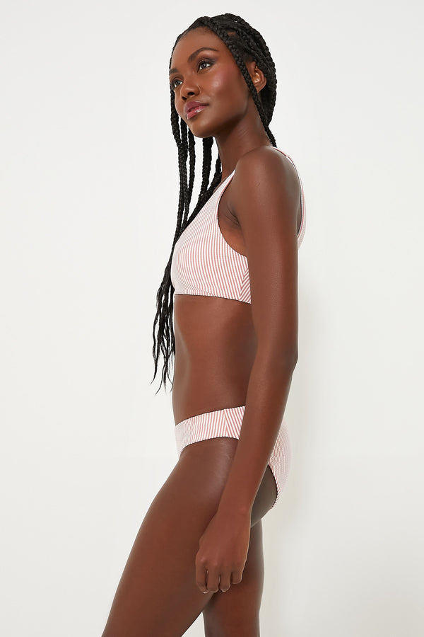 Rosette White Stripe Scoop Top