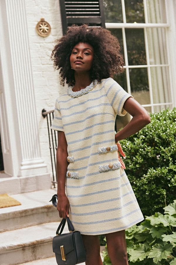 Coastal Blue Striped Jackie Dress